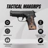 Tactical Mak Grips P 228 / P229 Grip Black Gun Grips Natural Wood Grip 3D Texture with German Silver Carving Perfect for Your Holster Weapon Speed and Accuracy and Design (Vari 1) view 2