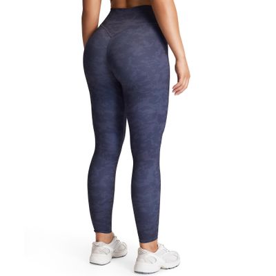 Aoxjox High Waisted Workout Leggings for Women Tummy Control Buttery Soft Yoga Metamorph Deep V Pants 26" (Cloud Navy, Large)