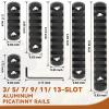REERON Single Picatinny Rails,3 5 7 9 11 13 Slot Aluminum Single-Sided Picatinny Rail Accessory with 13 T-Nuts & Screws, 3 Allen Wrench view 4
