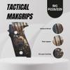 Tactical Mak Grips P 228 / P229 Grip Black Gun Grips Natural Wood Grip 3D Texture with German Silver Carving Perfect for Your Holster Weapon Speed and Accuracy and Design (Vari 1) view 3