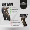 Tactical Mak Grips P 228 / P229 Grip Black Gun Grips Natural Wood Grip 3D Texture with German Silver Carving Perfect for Your Holster Weapon Speed and Accuracy and Design (Vari 1) view 4