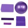 BESPORTBLE 5pcs Exercise Fitness Foam Block Yoga Bricks Blocks Home Fitness Yoga Ball Home Ball Gym Balance Elastic Band Sports Purple Pilates Set s view 1