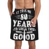 Happy 80th Birthday Men's Swim Trunks Quick Dry with Mesh Lining Beach Shorts Bathing Suit Swimwear Medium view 1