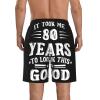 Happy 80th Birthday Men's Swim Trunks Quick Dry with Mesh Lining Beach Shorts Bathing Suit Swimwear Medium view 3