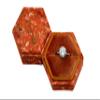 Beatrix & Luca Printed Fabric Velvet Ring Box for Wedding Ceremony, Proposal, Engagement, Bridal (Copper Floral Single Ring) view 2