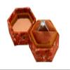 Beatrix & Luca Printed Fabric Velvet Ring Box for Wedding Ceremony, Proposal, Engagement, Bridal (Copper Floral Single Ring) view 3