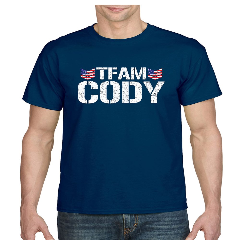 ALLNTRENDS Cody American Team Boxer Nightmare Wrestling Fans Men's T Shirt (2XL, Navy Blue)