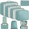 BAGAIL 8 Set Packing Cubes Luggage Packing Organizers for Travel Accessories-Dusty Blue view 1