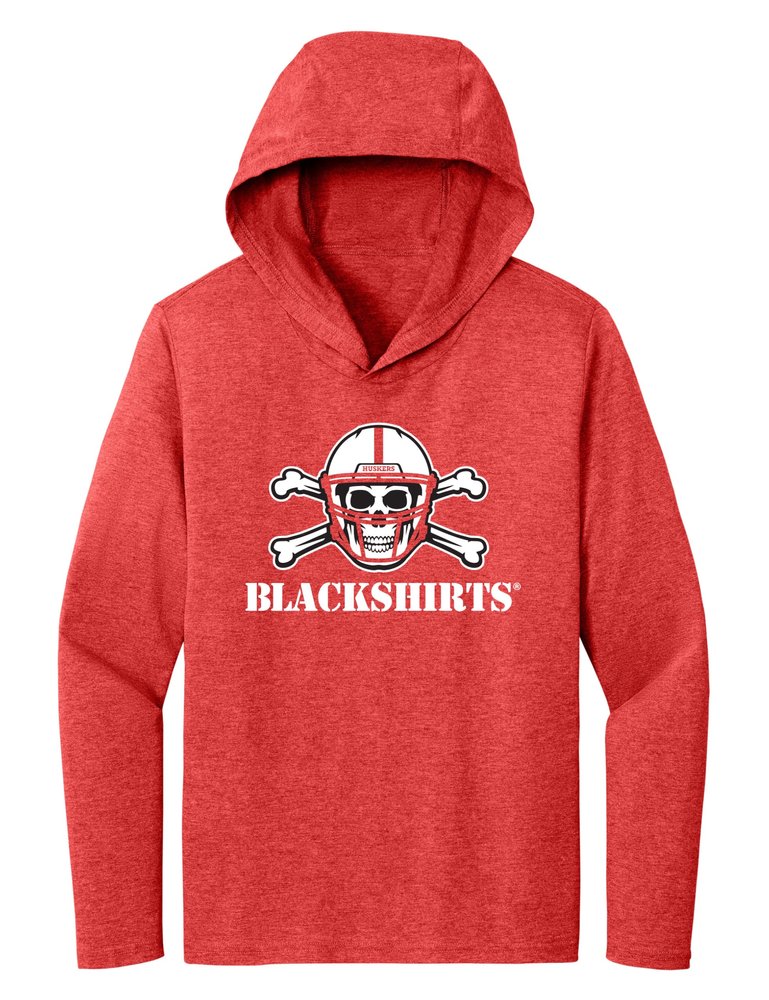 CornBorn Nebraska Cornhuskers Womens Apparel - Hooded Shirt New Official Blackshirts Logo - Red - XL