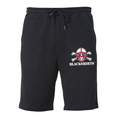 CornBorn Nebraska Jogger Shorts - Premium Fleece New Official Blackshirts Logo - Black - 2X