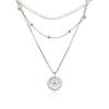 Lirgoriy Multi-layered Snake Chain Necklace for Women Silver Coin Pendant Choker Necklace Metal Bead Chain with Dainty Boho Choker Body Jewelry for Womens (silver-coin) view 3