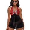 Canadian Flag Womens Tankini Swimsuits Halter Two Piece Bathing Suits Swimwear Top with Bikini Bottom XXL