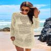 ANRABESS Women Swimsuit Crochet Swim Cover Up 2026 Summer Bathing Suit Swimwear Mesh Knit Beach Dress Vacation Outfits Beige XX-Large view 3