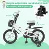 BABY JOY Kids Bike, 16 Inch Children Bikes for Boys Girls Age 4-7 Years w/Training Wheels, Handbrake, Coaster Brake & Removable Basket, Kids Bicycle of Multiple Colors view 2