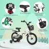 BABY JOY Kids Bike, 16 Inch Children Bikes for Boys Girls Age 4-7 Years w/Training Wheels, Handbrake, Coaster Brake & Removable Basket, Kids Bicycle of Multiple Colors view 4