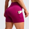 CRZ YOGA Butterluxe Biker Shorts Pockets 5" - High Waisted Volleyball Workout Athletic Yoga Womens Magenta Purple Medium view 2