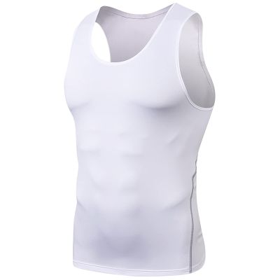Sleeveless Shirts For Men, Men's Athletic Shirts & Tees Men Undershirts Tank Top Mens Muscle Tank Shirts Quick Drying Compression Shirt Slimming Body Shaper Vest Workout Tank Tops (3XL, White-1)