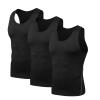 Ymosrh Workout Men, Under Shirt for Men Sleeveless Shirts Tank Undershirts Big and Tall Mens Quick Drying Compression Shirt Slimming Body Shaper Vest Workout Tank Tops Abs Abdomen Tank (3XL, Black-2) view 2