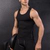 Ymosrh Workout Men, Under Shirt for Men Sleeveless Shirts Tank Undershirts Big and Tall Mens Quick Drying Compression Shirt Slimming Body Shaper Vest Workout Tank Tops Abs Abdomen Tank (3XL, Black-2) view 3