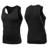 Ymosrh Workout Men, Under Shirt for Men Sleeveless Shirts Tank Undershirts Big and Tall Mens Quick Drying Compression Shirt Slimming Body Shaper Vest Workout Tank Tops Abs Abdomen Tank (3XL, Black-2) view 4