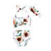 ZFZDRen 0M-3T Infant Girl Bikini Set Baby Girls Bowknot Swimwear Toddler Girl 3 Piece Bathing Suit Beach Swimsuit (12-18 Months, White-Sunflower) view 1