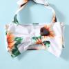 ZFZDRen 0M-3T Infant Girl Bikini Set Baby Girls Bowknot Swimwear Toddler Girl 3 Piece Bathing Suit Beach Swimsuit (12-18 Months, White-Sunflower) view 4