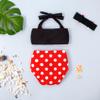 ZFZDRen 0M-3T Infant Girl Bikini Set Baby Girls Bowknot Swimwear Toddler Girl 3 Piece Bathing Suit Beach Swimsuit (6-12 Months, Black Red-Dot) view 2