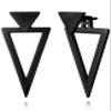 REELMAR Black Triangle Earrings for Women Geometric Ear Jacket Earrings Front and Back Triangle Stud Earrings Stainless Steel Gothic Punk Earrings Jewelry (Black) view 1
