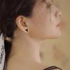REELMAR Black Triangle Earrings for Women Geometric Ear Jacket Earrings Front and Back Triangle Stud Earrings Stainless Steel Gothic Punk Earrings Jewelry (Black) view 3