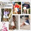 Girstunm Women's Pleated Skirt Mini Skater Basic Skirts High Waist School Girls Uniform Short Cheerleader Skirt Raw White XS view 4