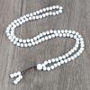 108 Natural Stone Agate Black Onyx Beads Bracelet Necklace Men Necklace Women Malachite,Matte White view 1