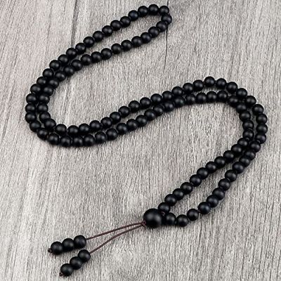 108 Natural Stone Agate Black Onyx Beads Bracelet Necklace Men Necklace Women Malachite,Matte Black