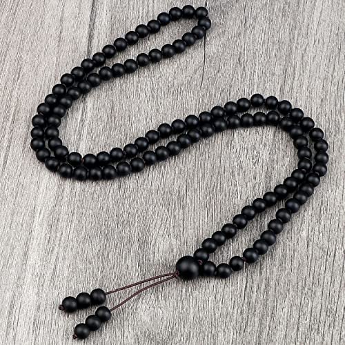 108 Natural Stone Agate Black Onyx Beads Bracelet Necklace Men Necklace Women Malachite,Matte Black