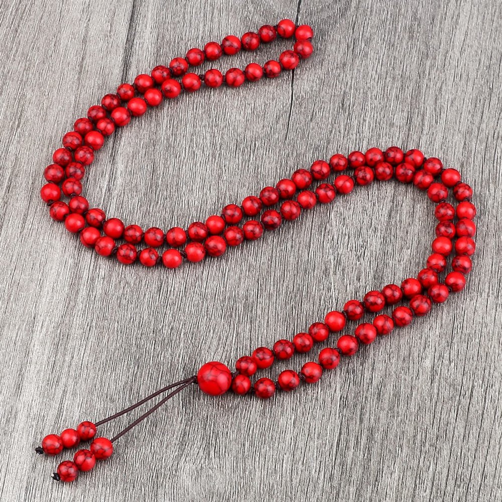 108 Natural Stone Agate Black Onyx Beads Bracelet Necklace Men Necklace Women Malachite,Red Pine