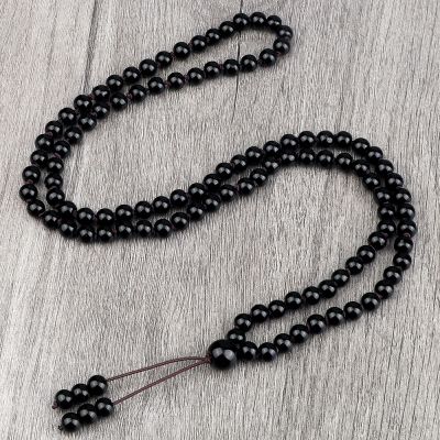 108 Natural Stone Agate Black Onyx Beads Bracelet Necklace Men Necklace Women Malachite,Bright Black
