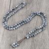 108 Natural Stone Agate Black Onyx Beads Bracelet Necklace Men Necklace Women Malachite,Black Malachite view 1