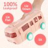 ALRAYA 2023 Car Straw Water Cup, Bus Water Bottle With Wheels,Portable Water Cup In Bus Shape,16oz Summer Cute Bus Water Bottle (pink) view 4