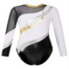 Shinsto Gymnastics Leotards for Girls Long Sleeve Contrast Color Shiny Rhinestone Ballet Dance Leotard White 16 Years view 1