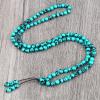 108 Natural Stone Agate Black Onyx Beads Bracelet Necklace Men Necklace Women Malachite,Blue and Black view 1