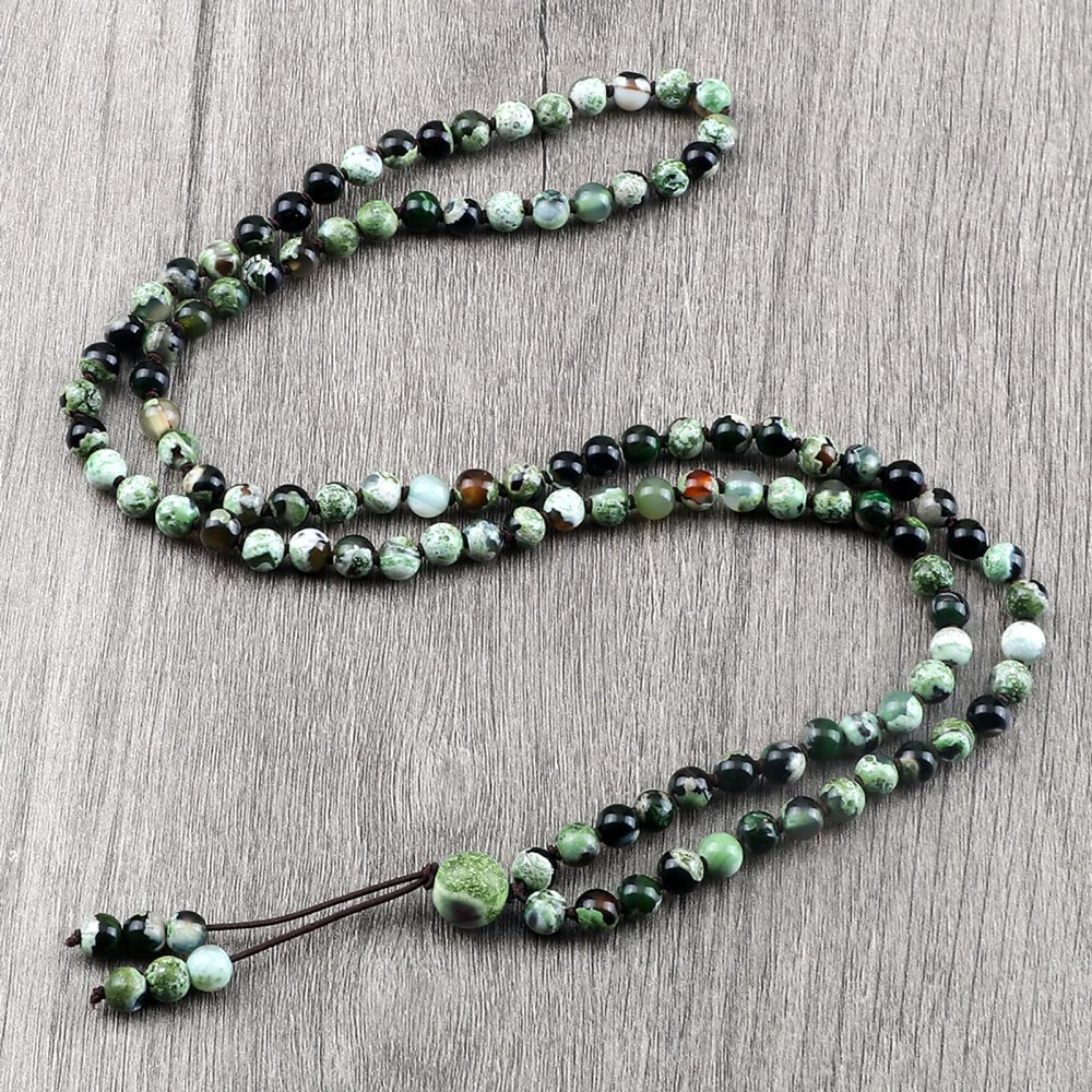 108 Natural Stone Agate Black Onyx Beads Bracelet Necklace Men Necklace Women Malachite,Green Fire