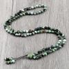 108 Natural Stone Agate Black Onyx Beads Bracelet Necklace Men Necklace Women Malachite,Green Fire view 1