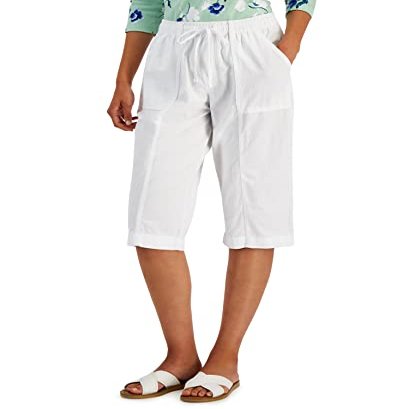 Karen S Women's Charlie Capri Pants White