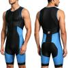 Triathlon Suits Mens One-Piece Sleeveless Trisuits Skin Wet Suit for Running Cycling Swimming view 1