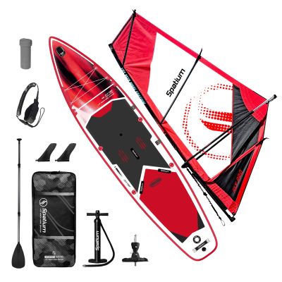 Spatium Inflatable Windsurfing 5m Inflatable Windsurf Sail with Sail Board for Newbie Friendly Windsurfer