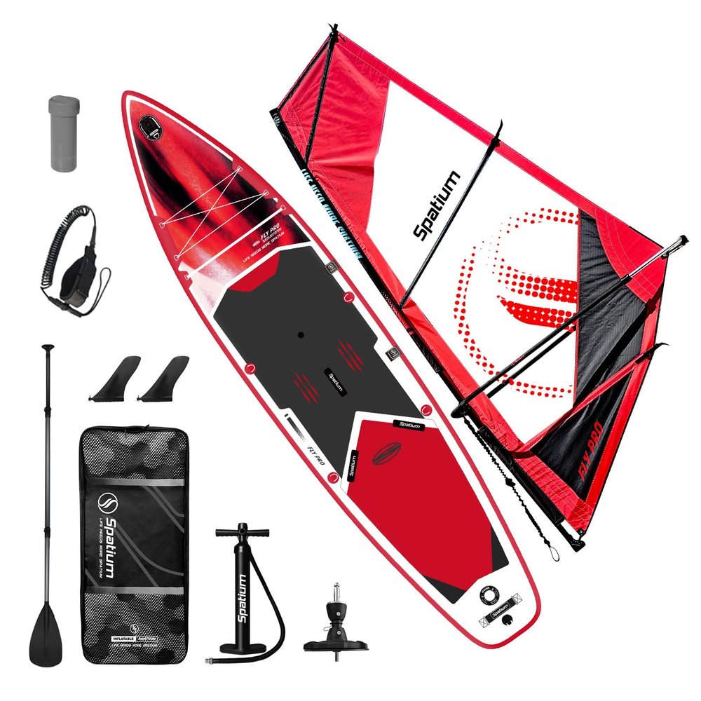 Spatium Inflatable Windsurfing 5m Inflatable Windsurf Sail with Sail Board for Newbie Friendly Windsurfer