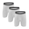 Men'S Longer Length Boxer Briefs Comfortable, Breathable Stretchy Moisture-Wicking Underwear 3 Pack Or 5 Pack (White-3PC,M) view 1