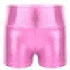 Loloda Girls' Metallic Spandex Ballet Dance Cheerleading Tumbling Gymnastics Athletic Shorts Leotard Pink 10 Years view 1