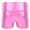 Loloda Girls' Metallic Spandex Ballet Dance Cheerleading Tumbling Gymnastics Athletic Shorts Leotard Pink 10 Years view 2