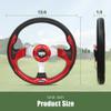 WEKANI Golf Cart Steering wheel for EZGO YAMAHA and Club Car Precedent Most Golf carts Red view 4