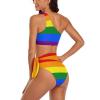 Summer Fashion Gay Pride-LGBT-Rainbow-Flag Bikini Swimming Costume for Women Sexy Swimwear Bathing Suit M view 4